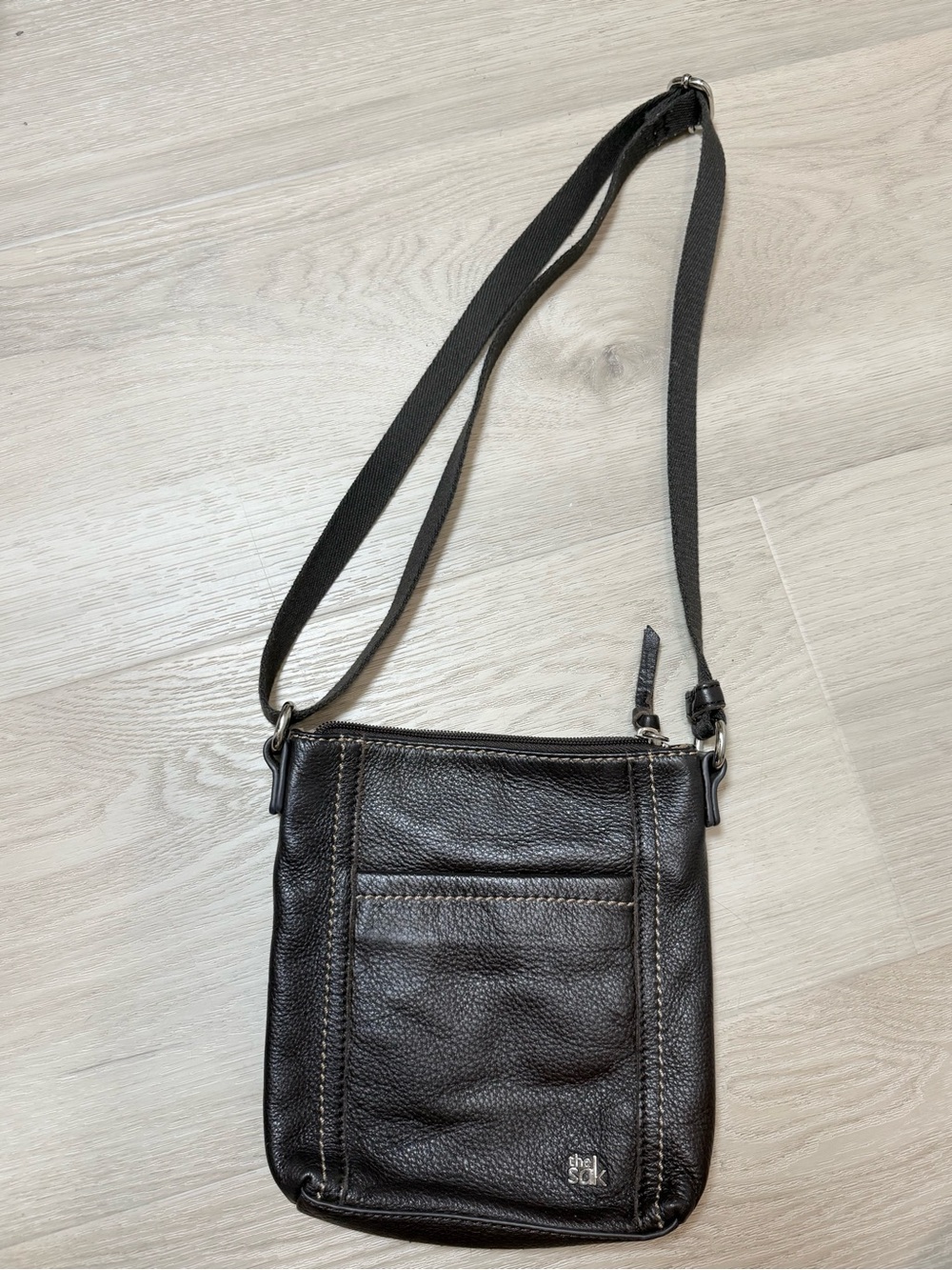 The Sak Black Pebbled Leather Small Crossbody Bag